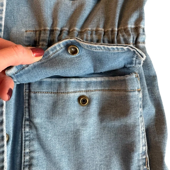 Judy Blue Womens M  Denim “Won’t Lose My Way” Utility Jacket~ Drawstring Waist - Picture 5 of 9